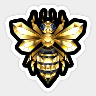 Golden polygonal bee Sticker